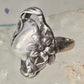 Pearl ring Art Nouveau Deco floral flower size 2.5 pinky sterling silver women girls