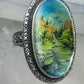 Landscape ring trees river seagulls size 7.75 mop sterling silver Amy Russell Kahn