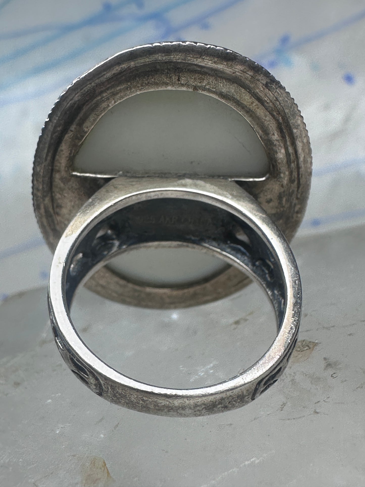 Landscape ring trees river seagulls size 7.75 mop sterling silver Amy Russell Kahn