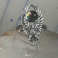 Eagle ring Crystal Rainbow prism orb by Shube size 4.50 pinky sterling silver band
