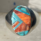 Navajo ring turquoise spiny oyster size 11 sterling silver women men