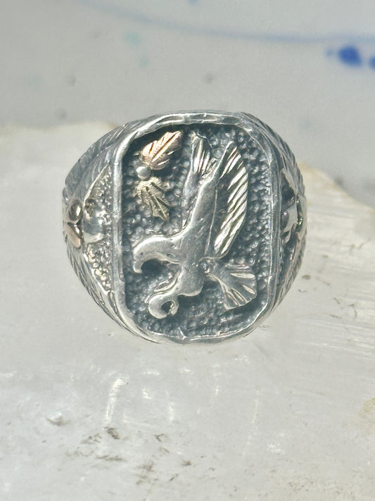 Eagle ring leaves heart band size 11.50 sterling silver women men