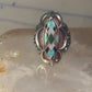 Pollack Ring Pink Rhodonite Turquoise size 6 sterling silver women