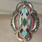Pollack Ring Pink Rhodonite Turquoise size 6 sterling silver women