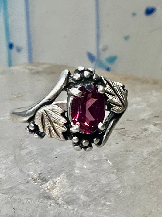 Black Hills Gold ring Wheeler leaves red size 4.75 sterling silver women girls&nbsp;