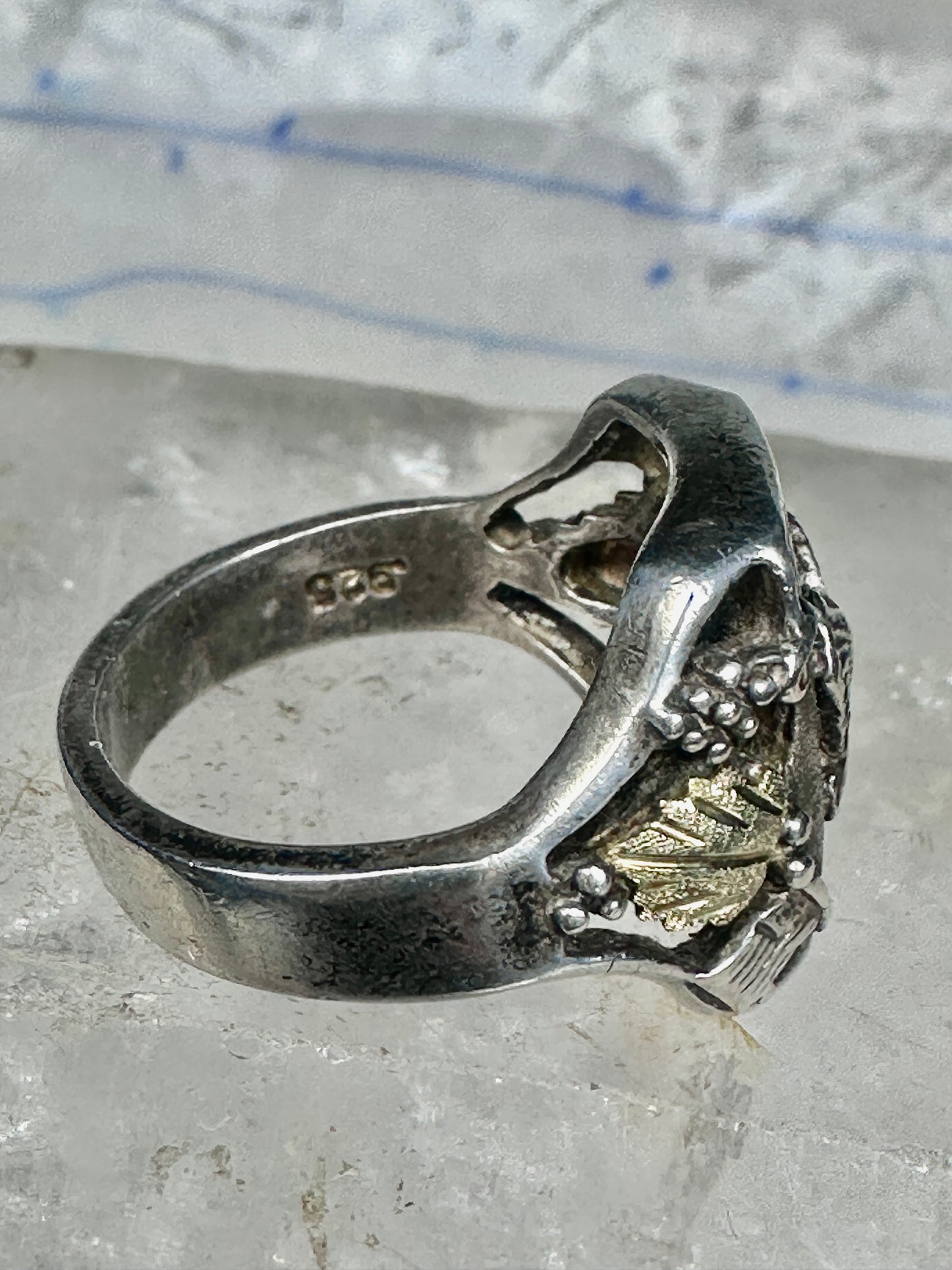 Freedom USA biker band Eagle size 10 mop sterling silver men