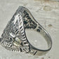 Eagle ring leaves heart band size 11.50 sterling silver women men
