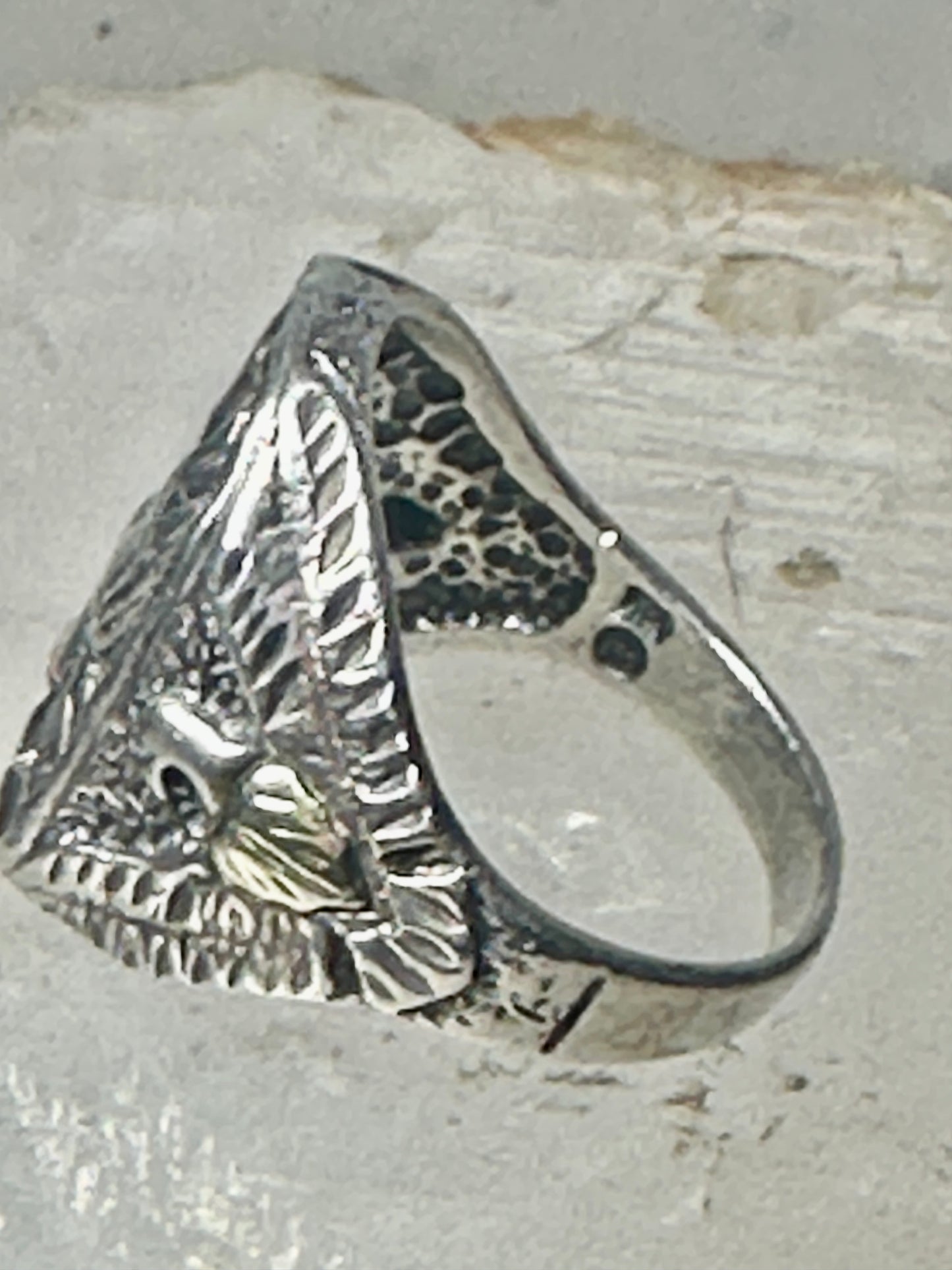 Eagle ring leaves heart band size 11.50 sterling silver women men