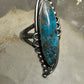 Navajo ring long turquoise size 6.75 sterling silver women girls