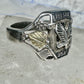 Freedom USA biker band Eagle size 10 mop sterling silver men