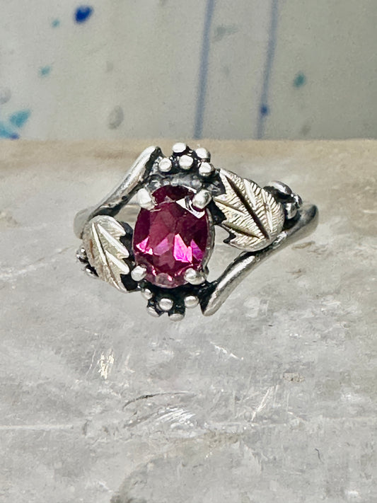 Black Hills Gold ring Wheeler leaves red size 4.75 sterling silver women girls&nbsp;