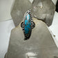 Navajo ring long turquoise size 6.75 sterling silver women girls