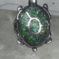 Turtle inlaid ring size 6 green turquoise chips band sterling silver southwestern women girls