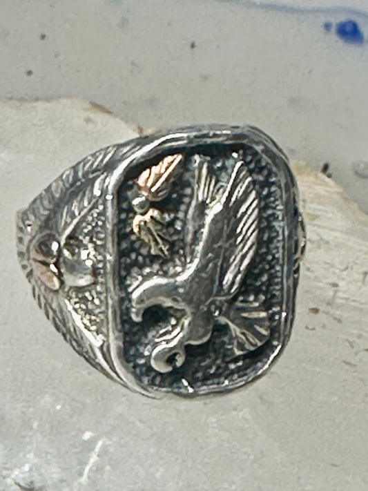 Eagle ring leaves heart band size 11.50 sterling silver women men