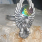 Eagle ring Crystal Rainbow prism orb by Shube size 4.50 pinky sterling silver band