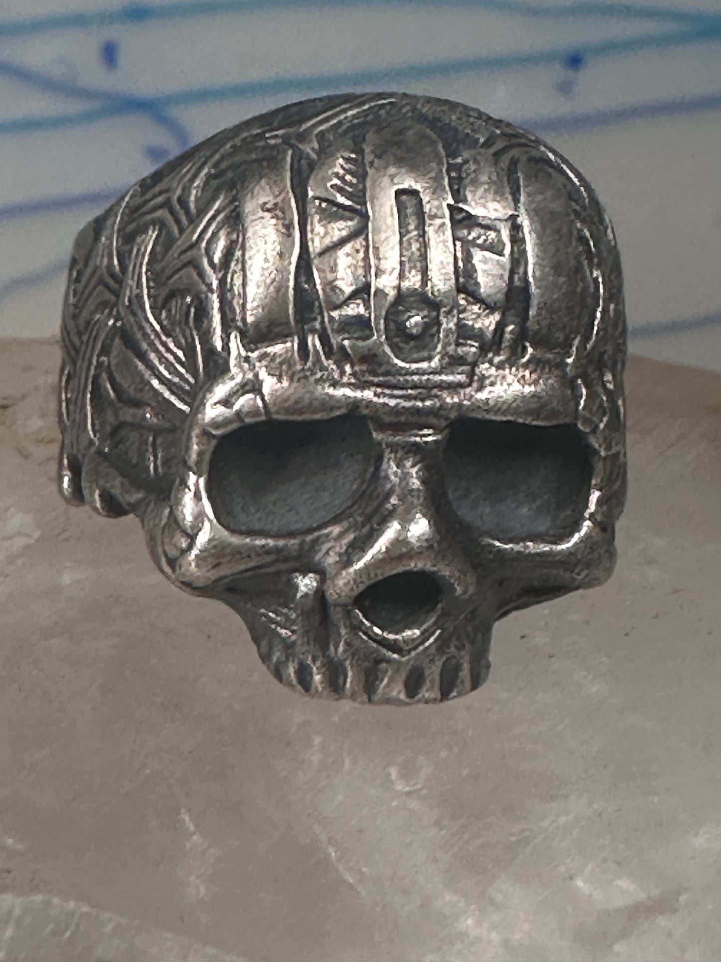 Skull ring memento mori 800 silver size 10.50 women men biker