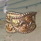 Black Hills Gold ring Floral leaves wrap band size 6.75 sterling silver women&nbsp;&nbsp;