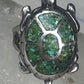 Turtle inlaid ring size 6 green turquoise chips band sterling silver southwestern women girls