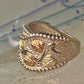 Black Hills Gold ring Floral leaves wrap band size 6.75 sterling silver women&nbsp;&nbsp;