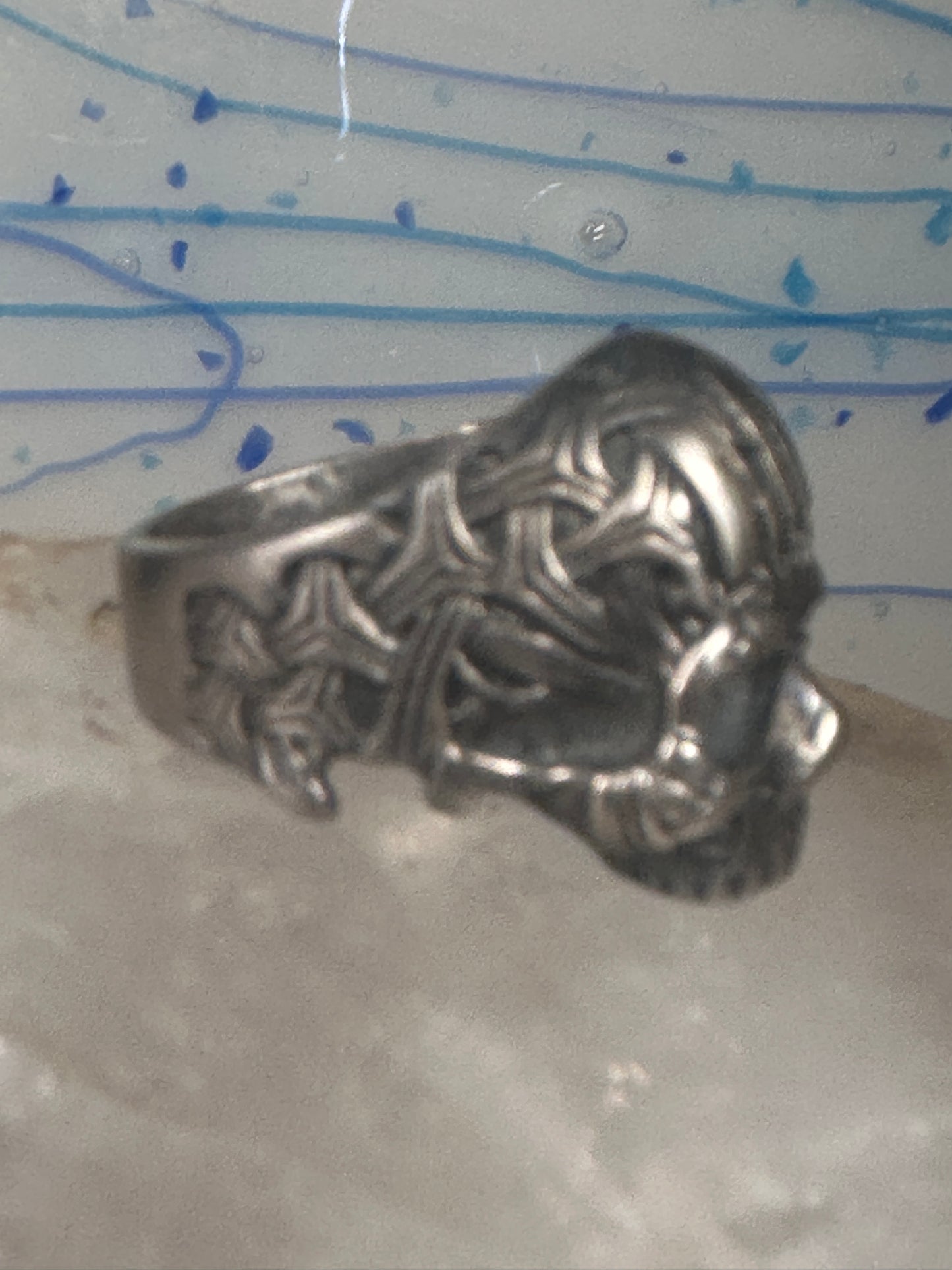 Skull ring memento mori 800 silver size 10.50 women men biker