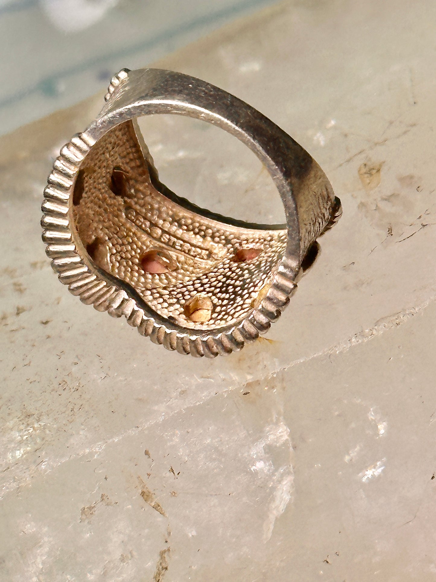 Black Hills Gold ring Floral leaves wrap band size 6.75 sterling silver women&nbsp;&nbsp;