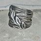 Cigar band leaves ring size 4.25 pinky sterling silver women girls