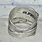Cigar band leaves ring size 4.25 pinky sterling silver women girls