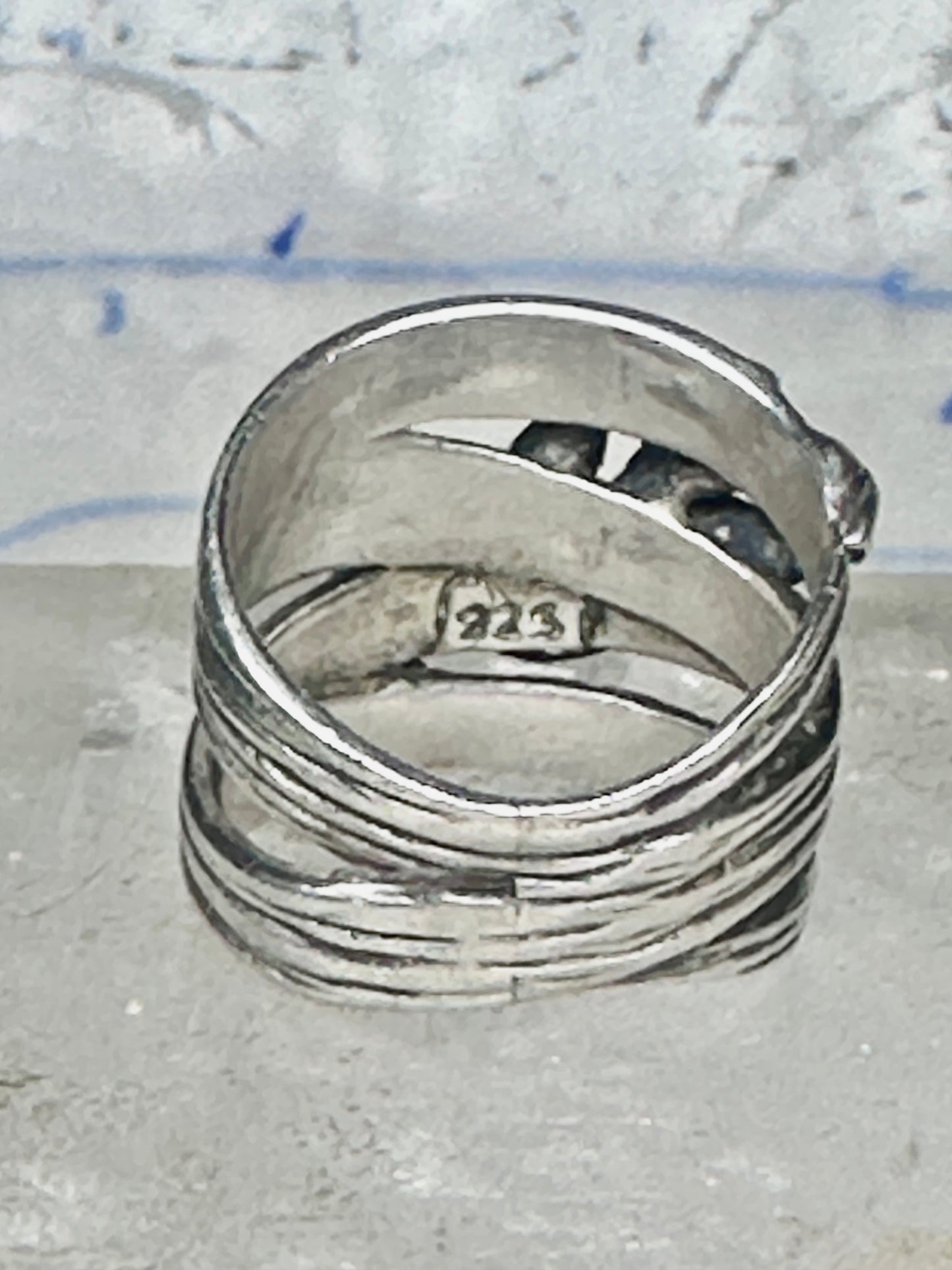 Cigar band leaves ring size 4.25 pinky sterling silver women girls