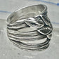 Cigar band leaves ring size 4.25 pinky sterling silver women girls