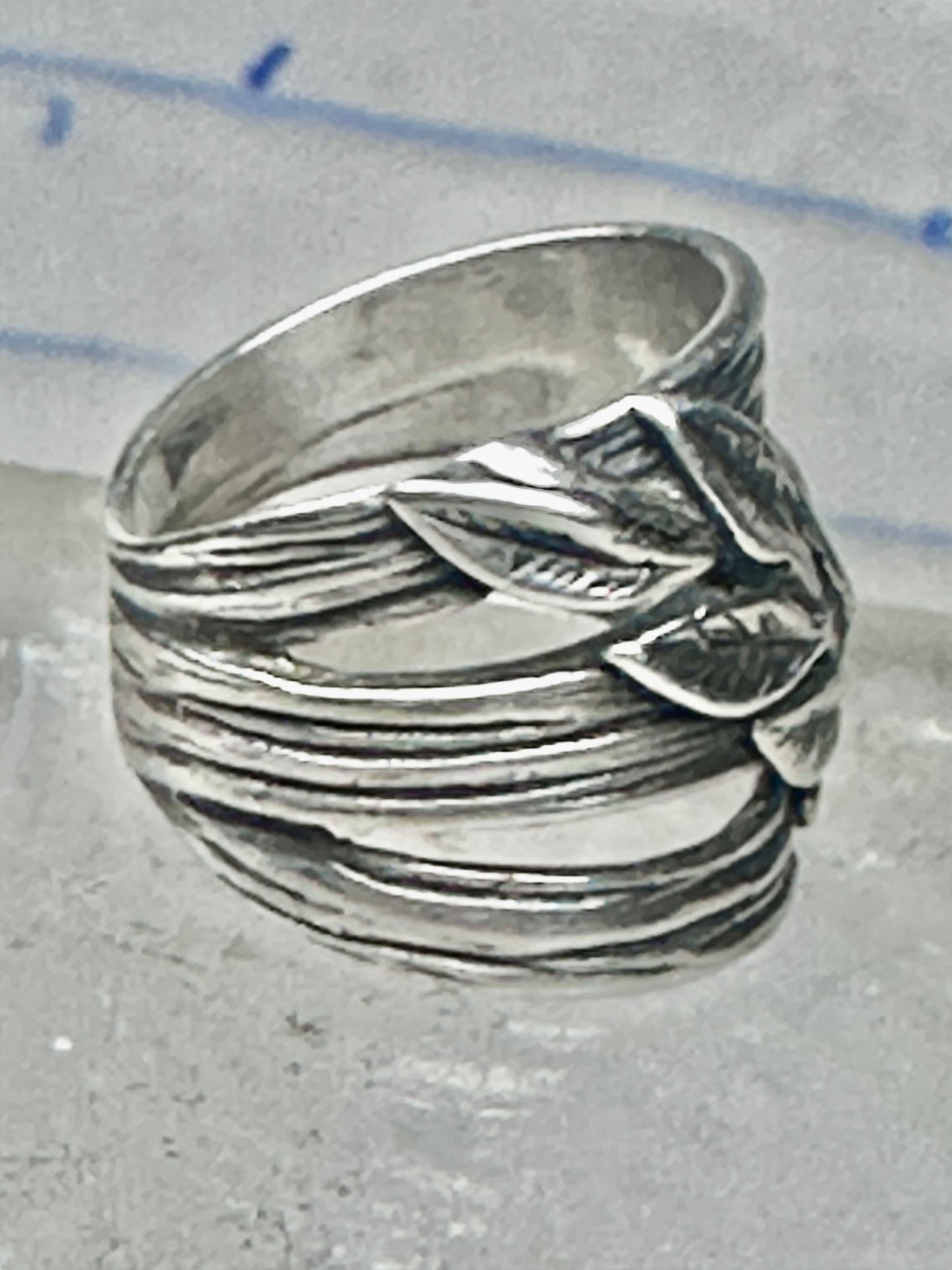 Cigar band leaves ring size 4.25 pinky sterling silver women girls