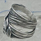 Cigar band leaves ring size 4.25 pinky sterling silver women girls