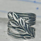 Cigar band leaves ring size 4.25 pinky sterling silver women girls