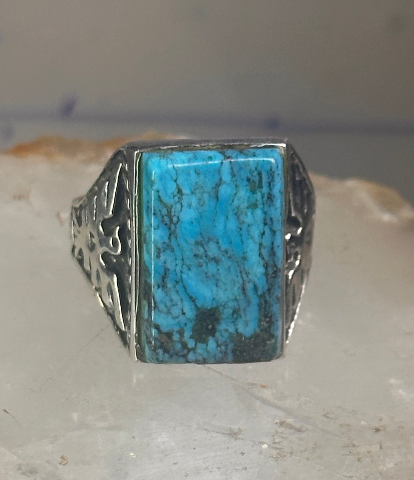 Navajo Phoenix ring Mudman Turquoise size 11 sterling silver women men