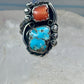 Navajo ring Turquoise Coral size 7 sterling silver women