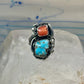 Navajo ring Turquoise Coral size 7 sterling silver women