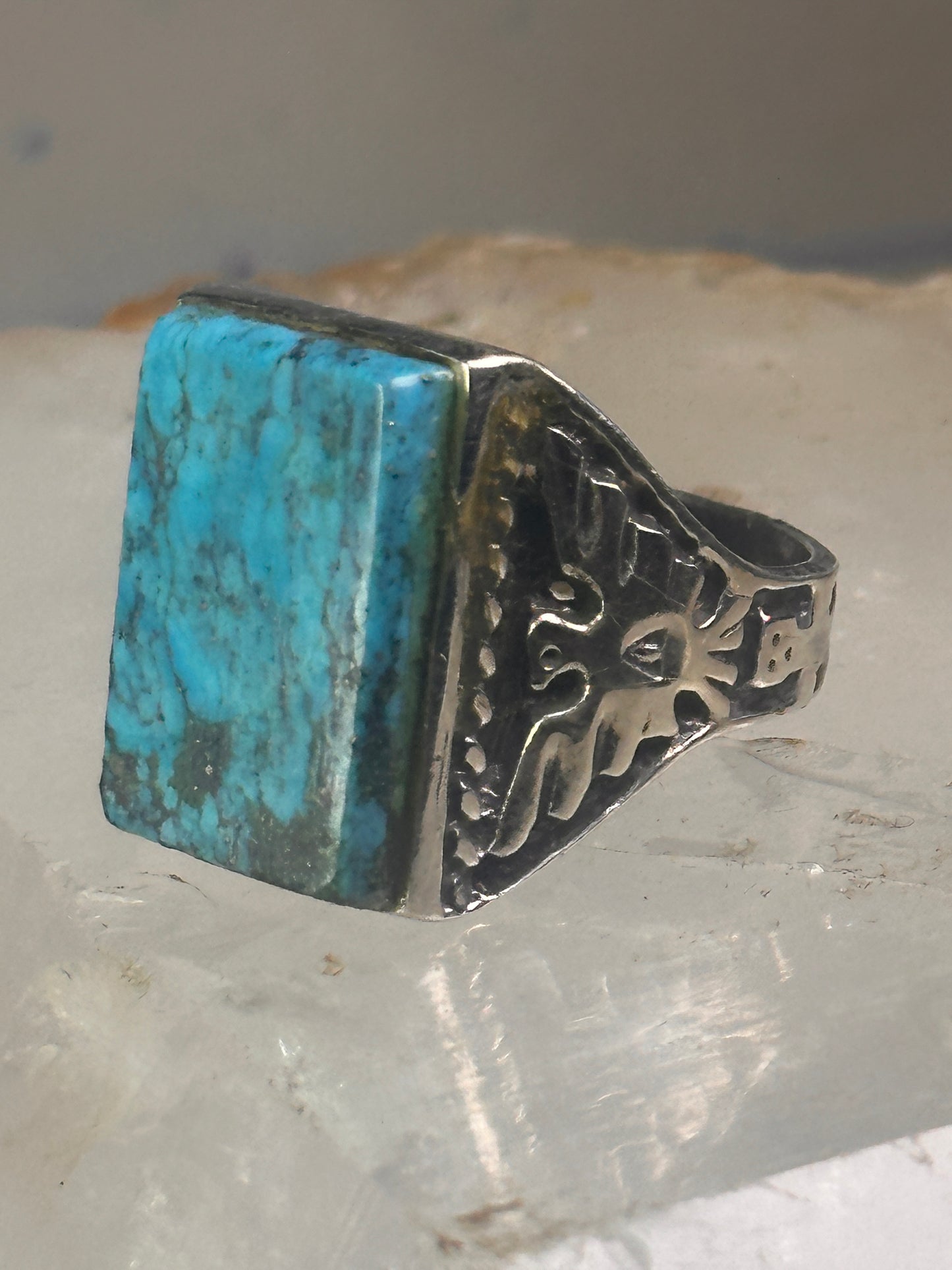 Navajo Phoenix ring Mudman Turquoise size 11 sterling silver women men