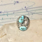 Navajo ring Turquoise band Floral leaves size 10.50 sterling silver women men