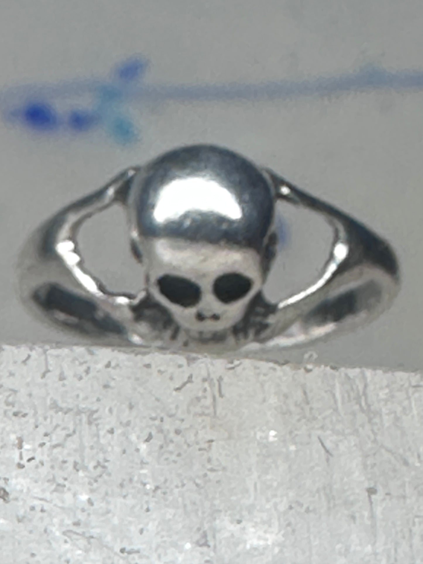 Skull ring biker band size 5 pinky sterling silver women girls