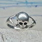Skull ring biker band size 5 pinky sterling silver women girls