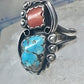 Navajo ring Turquoise Coral size 7 sterling silver women