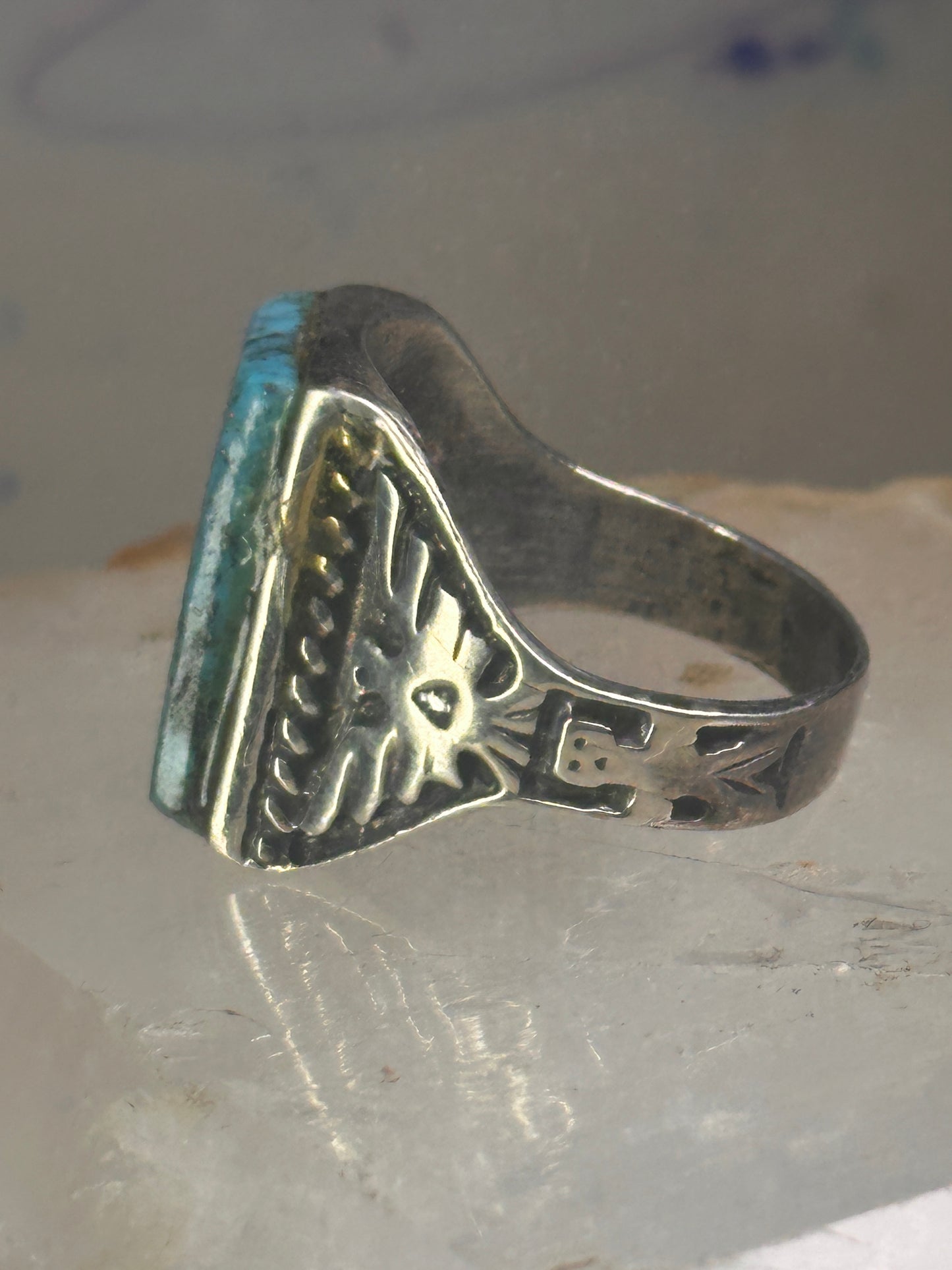 Navajo Phoenix ring Mudman Turquoise size 11 sterling silver women men