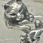 Cat ring chasing mouse band size 7 sterling silver women girls