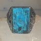 Navajo Phoenix ring Mudman Turquoise size 11 sterling silver women men