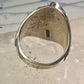 Navajo ring Turquoise band Floral leaves size 10.50 sterling silver women men