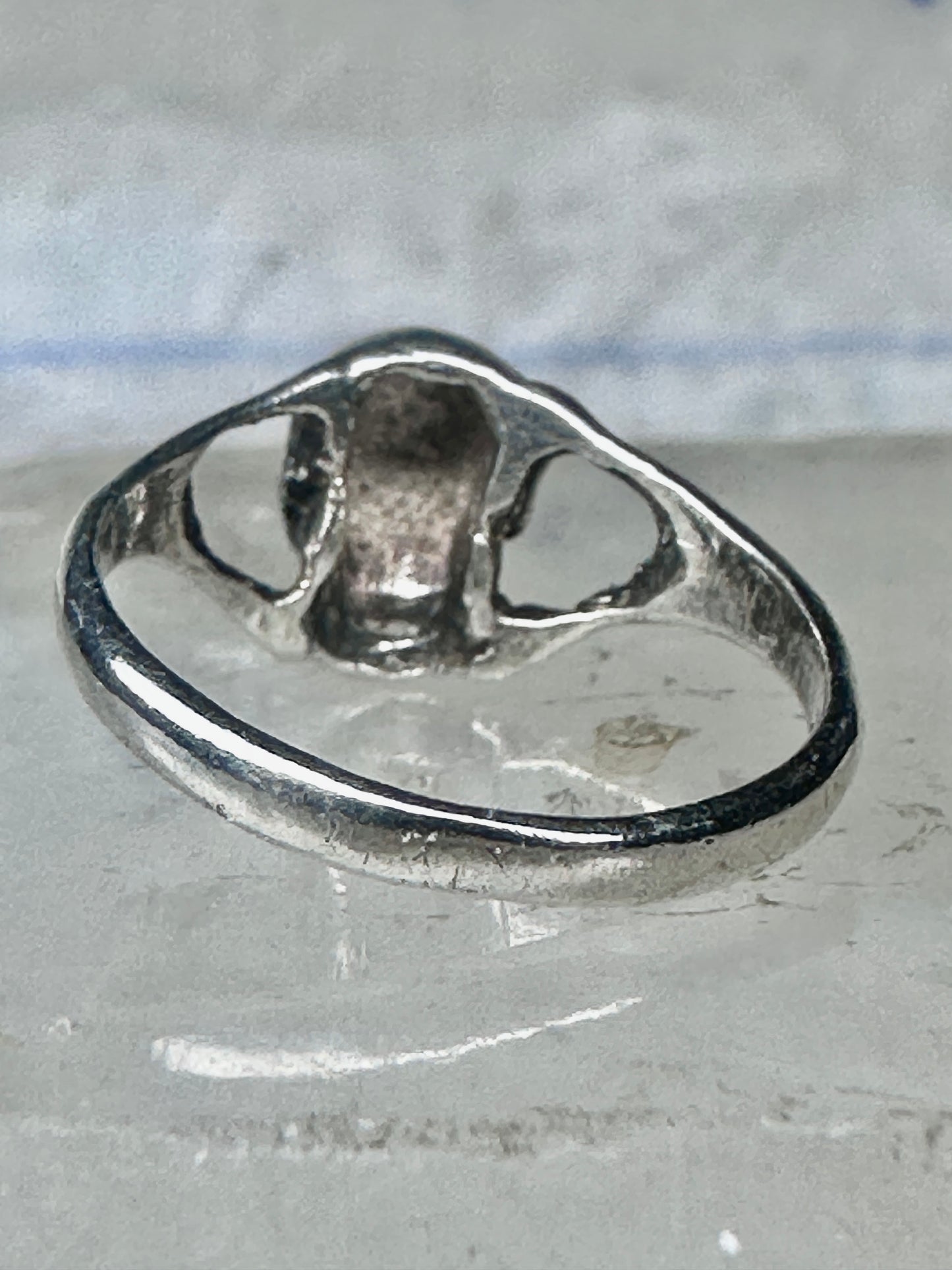 Skull ring biker band size 5 pinky sterling silver women girls