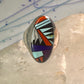 Zuni ring Turquoise spiny oyster opal onyx band size 9.50 sterling silver women men