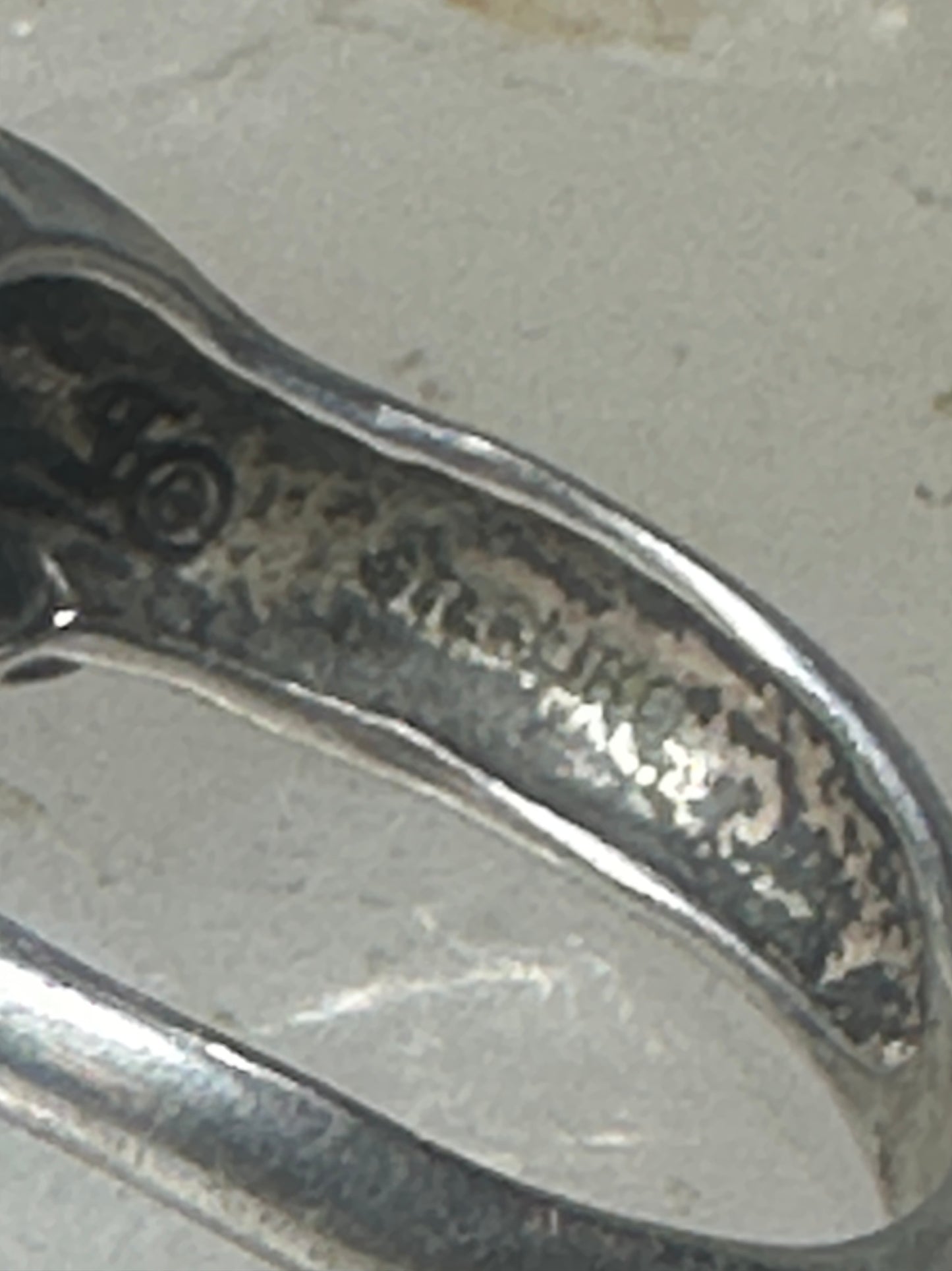 Cat ring chasing mouse band size 7 sterling silver women girls