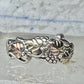Black Hills Gold ring wedding band leaves size 8.25 sterling silver women men