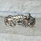 Black Hills Gold ring wedding band leaves size 8.25 sterling silver women men