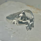 Cat ring chasing mouse band size 7 sterling silver women girls